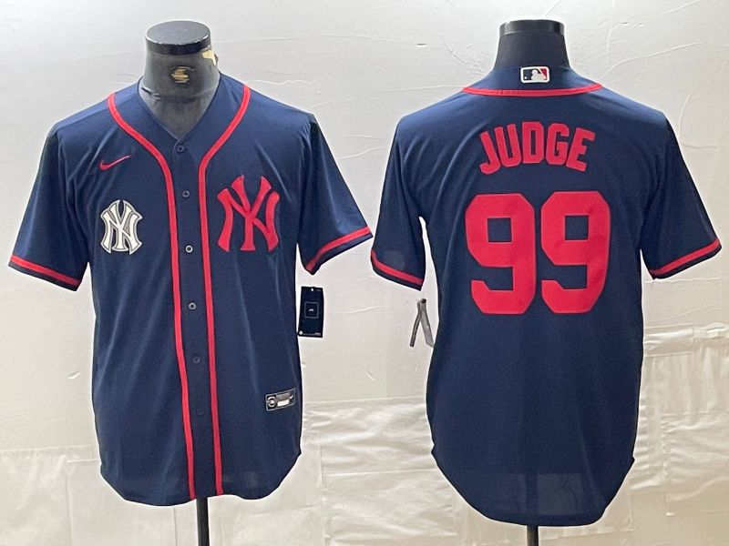 Men New York Yankees #99 Judge Blue Third generation joint name Nike 2024 MLB Jersey style 2->new york yankees->MLB Jersey